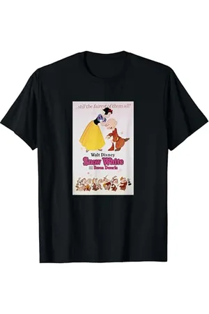 Disney Snow White Kissing Dopey Classic Movie Poster Maglietta