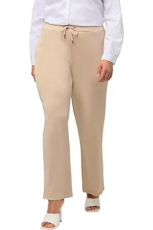 Ulla Popken Pantaloni Felpati con Elastico in Vita, , 32W / 32L Donna