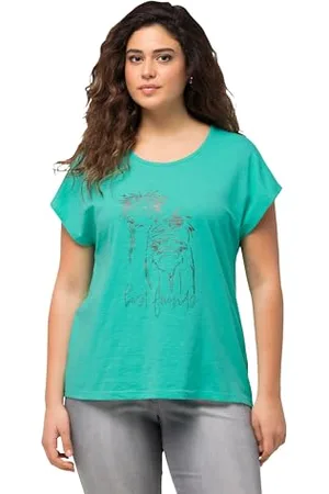Ulla Popken T-Shirt con Stampa Foil Oversize 831850, , 60/62 IT Donna