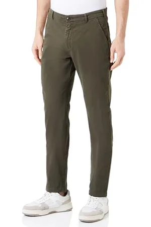 Schott NYC Trjo70 Pantaloni Eleganti, Kaki Scuro, Taglia S Uomo