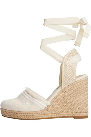 Tommy Hilfiger Fringe Canvas High Wedge Fw0fw08878, Espadrillas Zeppa Donna, Beige (Muslin), 40 EU