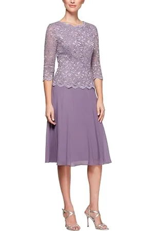 Alex Evenings Abito da Donna con Paillettes Lungo tè (Petite e Regolare), , 46