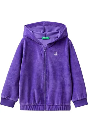 Benetton Giacca C/Capp M/L 3y3eg501z, Felpa con Cappuccio Bambine e ragazze, Pervinca 30F, 90
