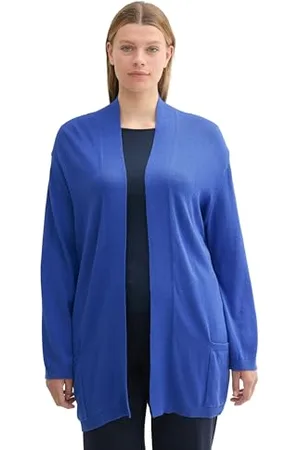 TOM TAILOR 1044773 Cardigan Plus Size, 10619-Preppy Jean Blue, 52 Donna