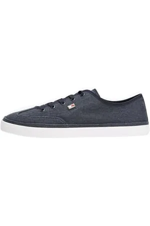 Tommy Hilfiger Donna Sneakers Vulcanizzate Washed Canvas Profilo Basso, Blu (Space Blue), 37