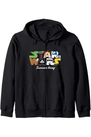 STAR WARS Summer Vacay Epic Characters Group Shot Chest Logo Felpa con Cappuccio