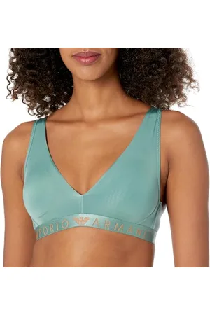 Emporio Armani Bralette Imbottite da Donna con Cuscinetti Rimovibili e Microfibra iconica Reggiseno, Opaque, , S