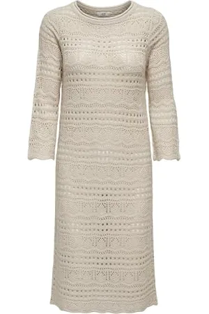 JDY Sun Lay 3/4 Boat Neck Dress Knt Noos Abito Lavorato a Magli, , M Donna