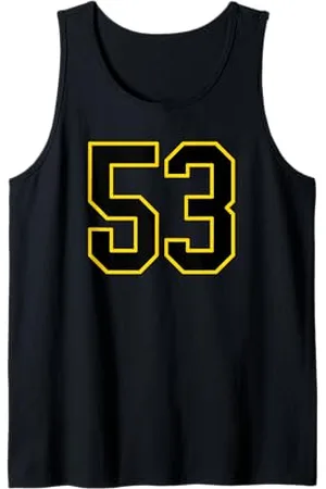 Sports Numbers Store Numero 53 in stile sportivo universitario e giallo Canotta