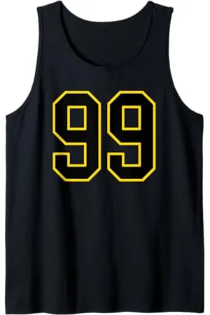 Sports Numbers Store Numero 99 in stile sportivo universitario e giallo Canotta