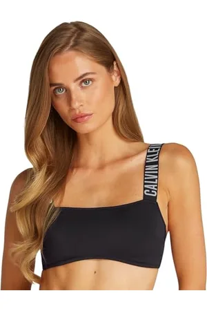 Calvin Klein Donna Top Bikini a Fascia Imbottitura Estraibile, Nero (Pvh ), S