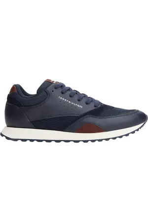 Tommy Hilfiger Uomo Sneakers Running New Eva Mix in Pelle, Blu (Desert Sky), 44