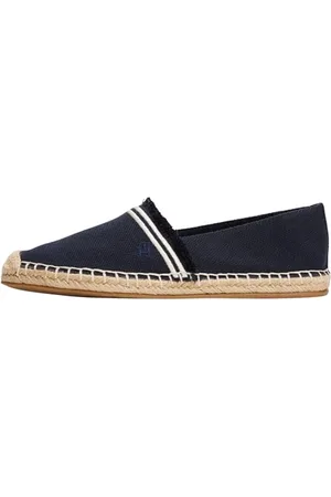 Tommy Hilfiger Donna Espadrillas Fringe Canvas Closed con Logo, Blu (Space Blue), 38