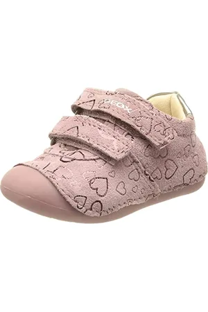 Geox B Tutim B, Primi Passi Bimba 0-24, Rosa/Argento (Dk Pink/Silver), 22 EU