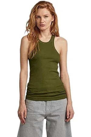 G-Star Donna Italian Army Ultra Slim Tank Top, (avocado D22768-D289-D612), L