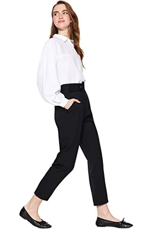 Trendyol Women High Waist Straight Leg Fitted Modest Pants Pantaloni, , 48 Donna