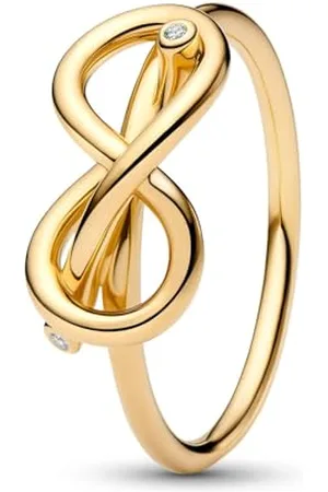 PANDORA Anello da donna con nodo infinito, oro 163759C01, 52/16,6, Argento sterling, Zirconia cubica