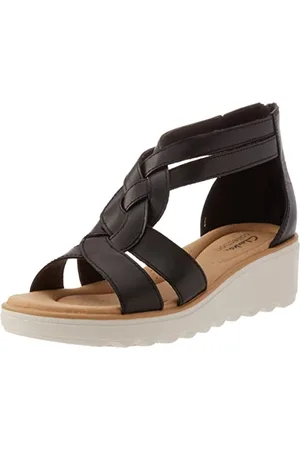 Clarks Jillian Bright, Sandali Donna, Pelle Nera, 39 EU