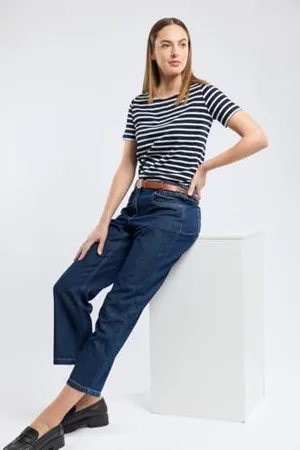 Armor.lux Armor Lux Marinière À Manches Courtes en Coton Léger Femme T-Shirt, , L Donna