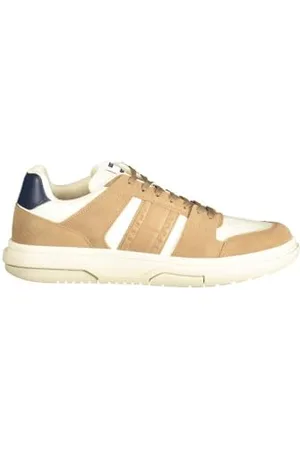 Tommy Hilfiger Uomo Sneakers Brooklyn in Pelle Scamosciata, Marrone (Light Sepia Brown), 45