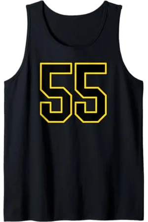 Sports Numbers Store Numero 55 in stile sportivo universitario e giallo Canotta