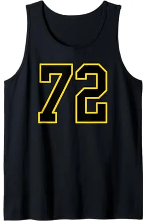 Sports Numbers Store Numero 72 in stile sportivo universitario e giallo Canotta