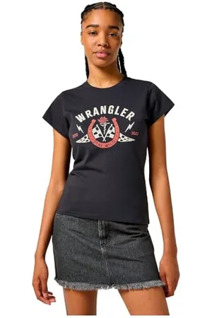 Wrangler Shrunken Band Tee T-Shirt, , M Donna