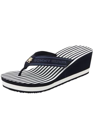 Tommy Hilfiger TH Stripes Wedge Beach Sandal FW0FW08521, Infradito Donna, Blue (Space Blue), 40 EU