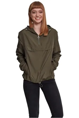 Urban classics Ladies Basic Pull Over Jacket Giacca, (Dark Olive), S Donna