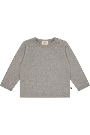loud + proud Waffelstruktur, GOTS-Zertifiziert Pullover, Grigio, 122-128 Unisex-Bambini e Ragazzi