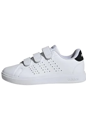 adidas Advantage Base 2.0 Shoes Children, Scarpe da Tennis, Cloud White/Cloud White/Core Black, 30.5 EU
