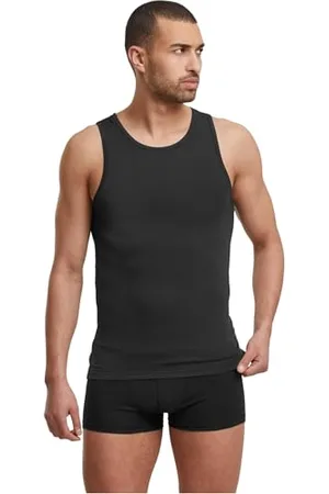 Urban classics Tb7685b-bamboo Basic Tank Top 2-Pack T-Shirt, Nero e Nero, L Uomo