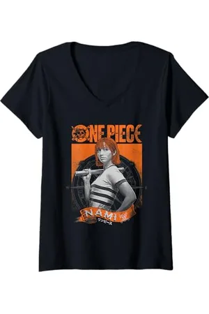 Onepiece Donna Nami Etched Portrait Maglietta con Collo a V