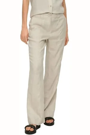 QS by s.Oliver 2146090 Pantaloni in Lino, Gamba Larga, , 40 Donna