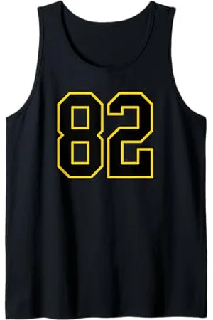 Sports Numbers Store Numero 82 in stile sportivo universitario e giallo Canotta
