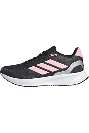 adidas RUNFALCON 5 Shoes Junior, Scarpe da Corsa, Core Black/Pink/Silver Metallic, 37 1/3 EU