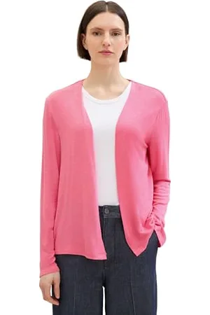 TOM TAILOR 1036778 Cardigan Estivo Basic, 15799-Carmine Pink, M Donna