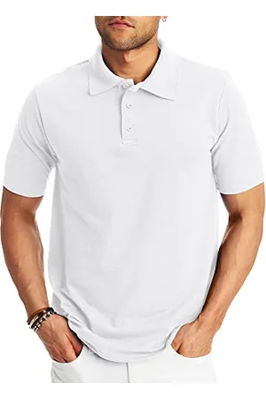 Hanes Polo da Uomo Manica Corta X-Temp W/FreshIQ, Bianca, Grande