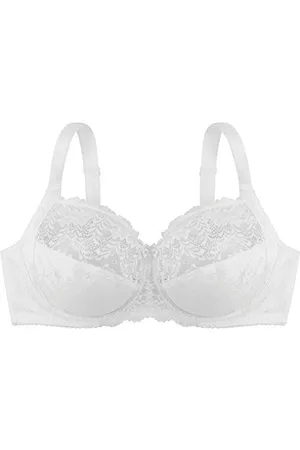 Dorina Philippa Reggiseno con Ferretto, Tessuto Jacquard e Microfibra Denier, Ali a U, Elastico Picot Lucido, Fiocco in Raso, Chiusura con Ganci a Due Strati per Comfort e Supporto, Bianco