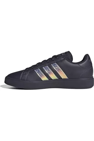 adidas Grand Court Base 2.0 Shoes, Scarpe Donna, Aurora Black/Aurora Black/Shadow Violet, 36 2/3 EU
