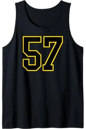 Sports Numbers Store Numero 57 in stile sportivo universitario e giallo Canotta