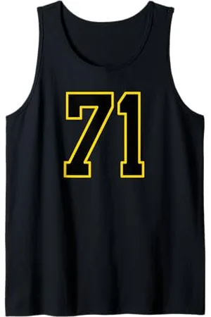 Sports Numbers Store Numero 71 in stile sportivo universitario e giallo Canotta