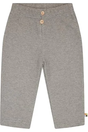 loud + proud Waffelstruktur, GOTS-Zertifiziert Pantaloni, Grigio, 62-68 Unisex-Bambini