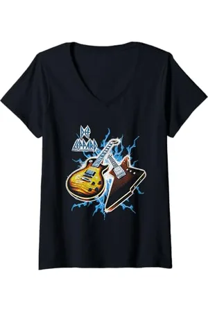 Def Leppard Donna Tour di chitarra esclusivo ufficiale di Amazon 2025 Maglietta con Collo a V