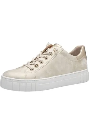 Marco Tozzi Sneakers Donna Basse con Suola Grossa con Lacci, Oro , 41 EU