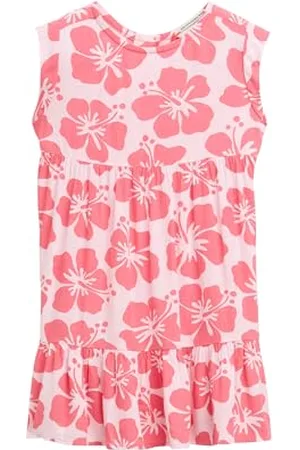 TOM TAILOR 1046302 Vestito, 37774-Big Pink Flower, 104-110 cm Bambina