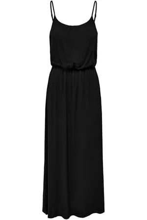 ONLY Onlnova-Abito Lungo con Cinturino in Vita, Tinta Unita Maxi, , 40 Donna