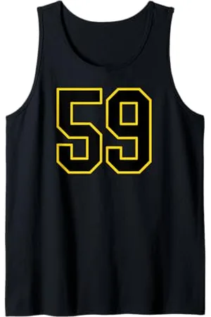 Sports Numbers Store Numero 59 in stile sportivo universitario e giallo Canotta