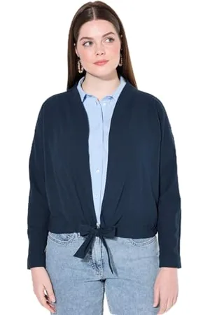Ulla Popken Bat Bolero with Linen Lino, , 60/62 Donna