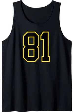 Sports Numbers Store Numero 81 in stile sportivo universitario e giallo Canotta